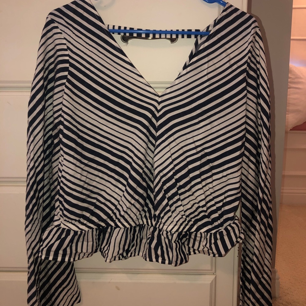 Express striped blouse size medium